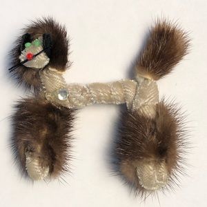 Adorable Mink poodle pin original in  container